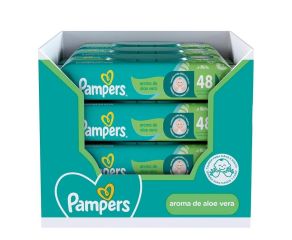 Lenço Umedecido Infantil Pampers Pack C/12 Aloe Vera 