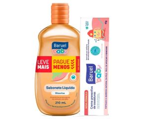 Kit St Liquido Infantil Baruel Baby 210ml Glicerina + Creme Assaduras 45g 