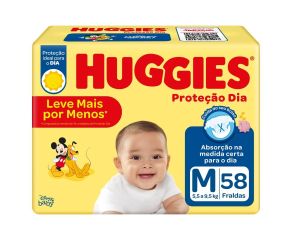 Fralda Infantil Huggies C/58 Proteção Dia Mega M 