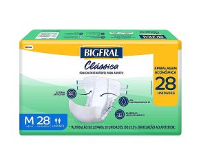 Fralda Geriátrica Bigfral C/28 Clássica Economica M 