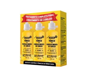 Kit Tônico Capilar Gota Dourada 100ml C/3 Fortalecimento 