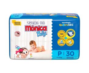Fralda Infantil Turma Da Mônica C/30 Jumbo P 