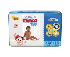 Fralda Infantil Turma Da Mônica C/16 Jumbo Xxg 