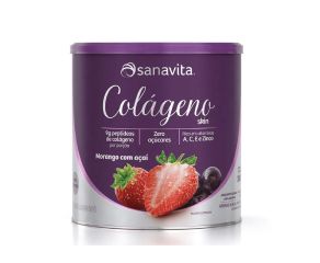 Suplemento Alimentar Colágeno Sanavita 200g Morango E Açai 