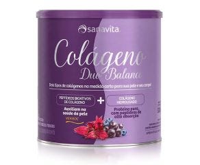 Suplemento Alimentar Colágeno Sanavita 330g Duo Balance Hibiscus Frutas Roxas 