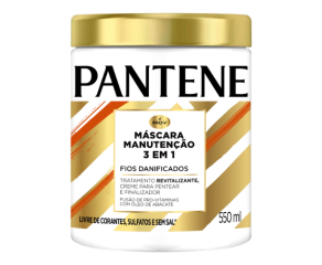 Máscara De Tratamento Pantene 550ml Manutenção 3 Em 1 P/ Fios Danificados 
