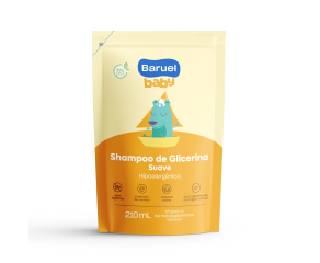 Shampoo Infantil Baruel Baby 210ml Glicerina Suave Sachê Refil 