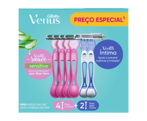 Aparelho Depilatório Gillette Venus 3 C/4 + 2 Íntima Gillette Venus 