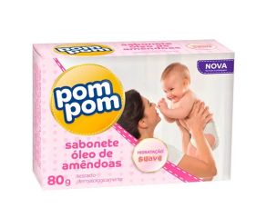 Sabonete Em Barra Infantil Pompom 80g Óleo De Amêndoa 